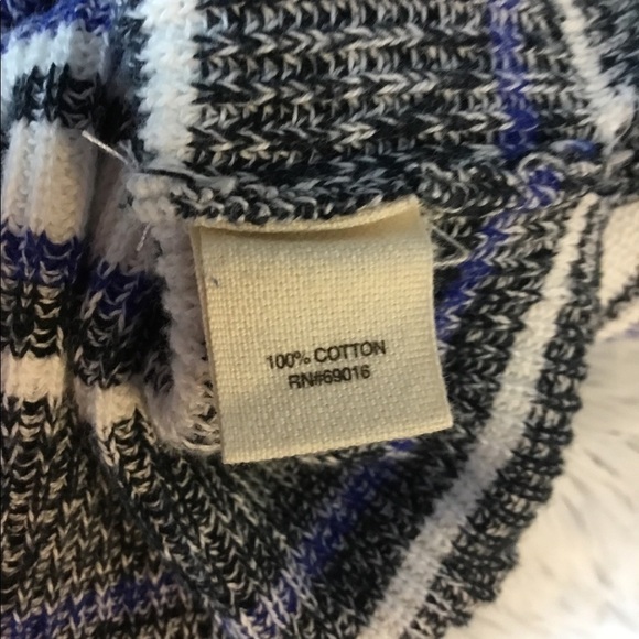 Ruff Hewn XL lace up tie front long sleeve sweater black blue white - Picture 3 of 12